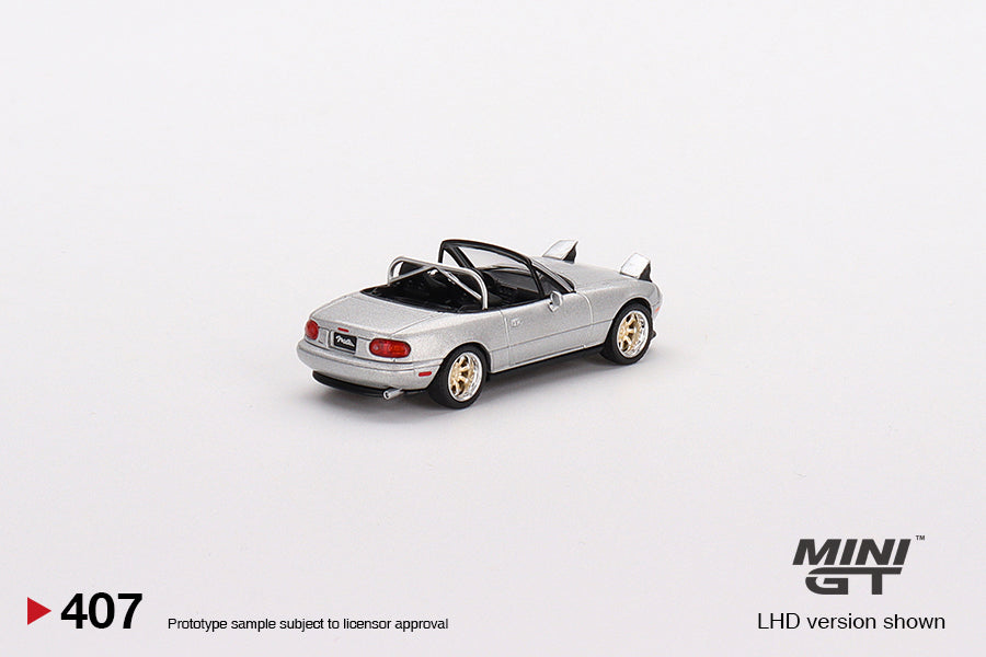 Mazda Miata MX-5 (NA) Tuned Version Silver Stone Metallic Silver - Mini GT - Scala 1/64 MGT00407