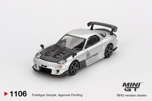 Mazda RX-7 (FD3S) RE-Amemiya Silver Metallic - Mini GT - Scala 1-64 MGT01106-L