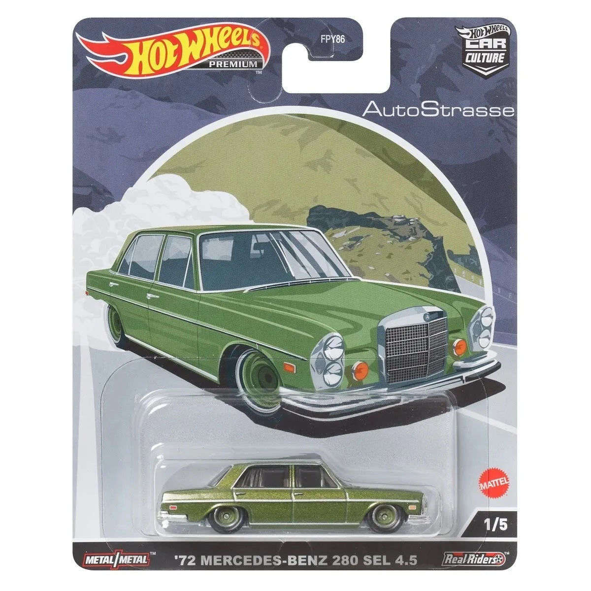 Mercedes-Benz 280 SEL 4.5 Green - Series Car Culture - Hot Wheels Premium - Scala 1/64