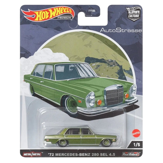 Mercedes-Benz 280 SEL 4.5 Verde - Serie Car Culture - Hot Wheels - Escala 1/64