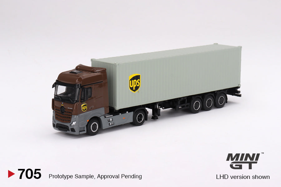 Mercedes-Benz Actros w/ 40 Ft Container "UPS Europe" - Scala 1/64 MGT00705