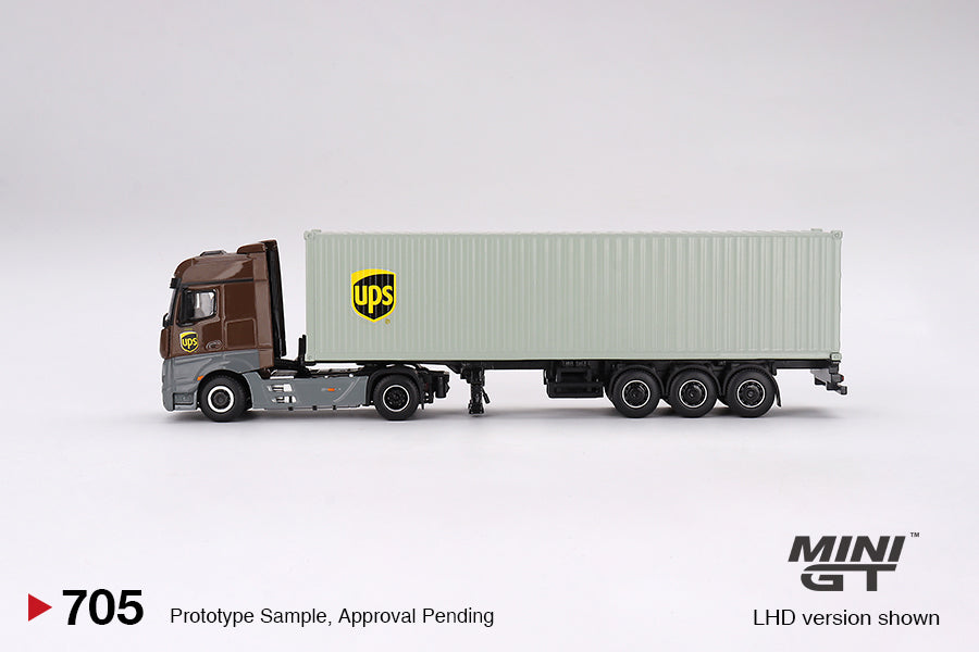 Mercedes-Benz Actros w/ 40 Ft Container "UPS Europe" - Scala 1/64 MGT00705