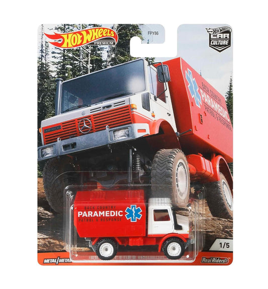 Mercedes-Benz Unimog U1300 Paramedic - Series Wild Terrain - Hot Wheels Premium - Scala 1/64