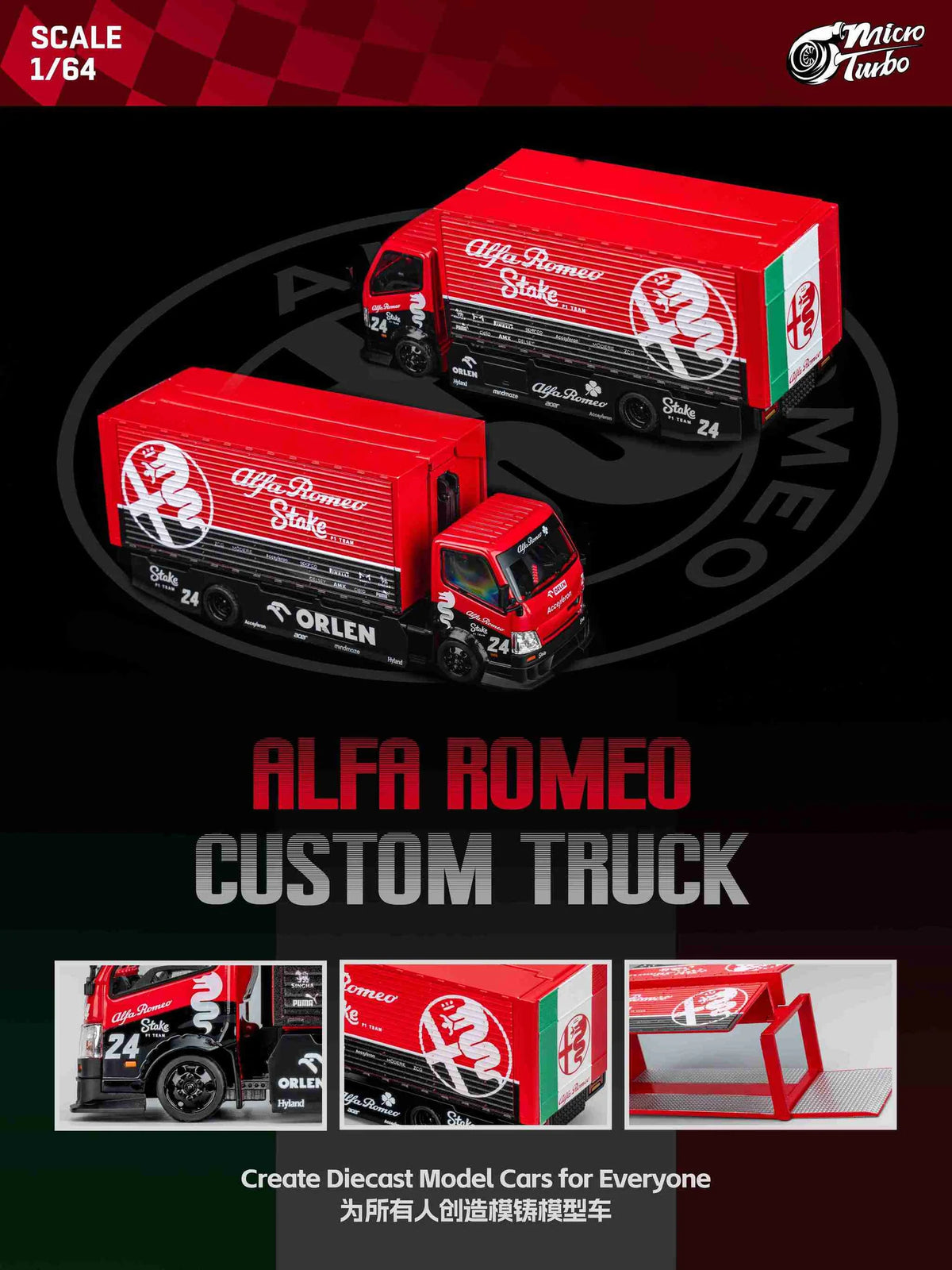 Alpha Romeo Box Custom Box Truck - Alfa Romeo Livery - Microturbo - Scala 1/64 ...