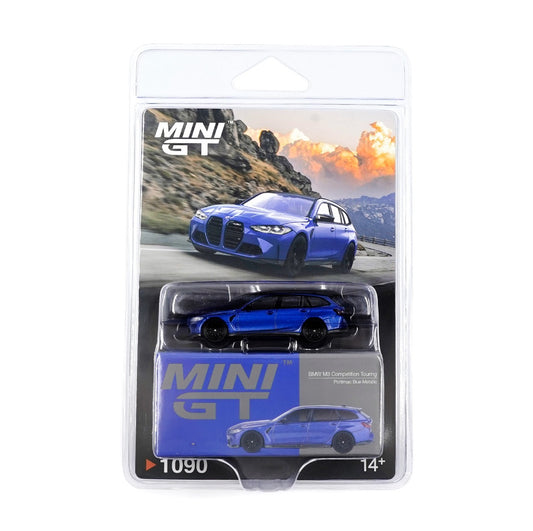 BMW M3 M Performance Touring Portimao Blue Metallic - Mini GT - Scala 1/64 MGT01090-BL Blister Packaging