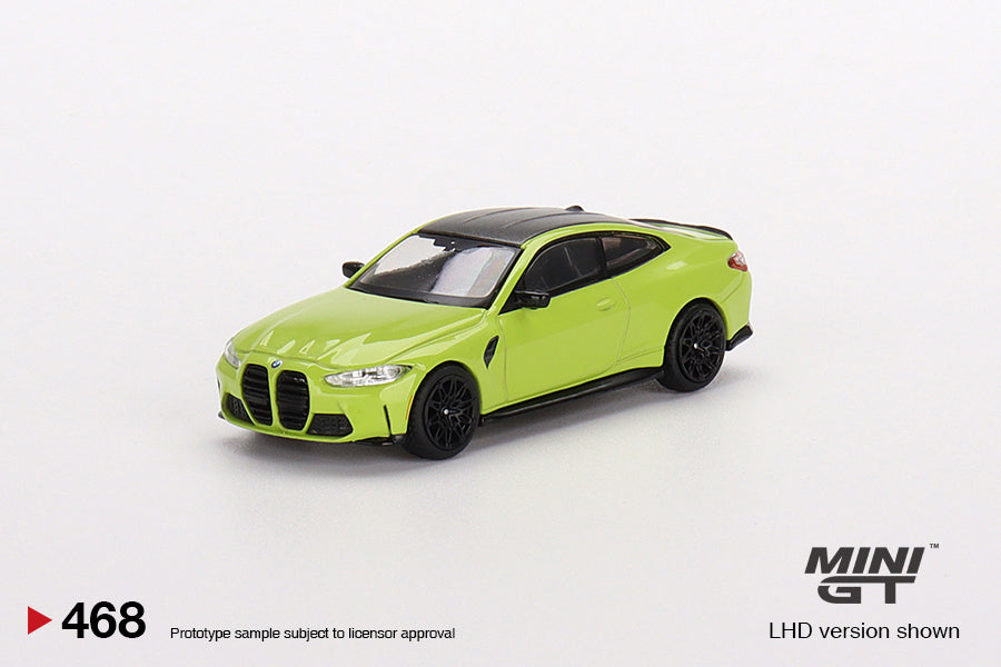 BMW M4 Competition (G82) San Paulo Yellow - Mini GT - Scala 1/64 MGT00468-R RHD