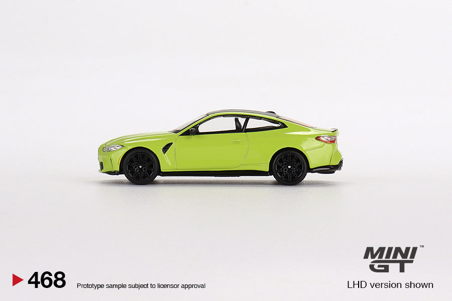 BMW M4 Competition (G82) San Paulo Yellow - Mini GT - Scala 1/64 MGT00468-R RHD