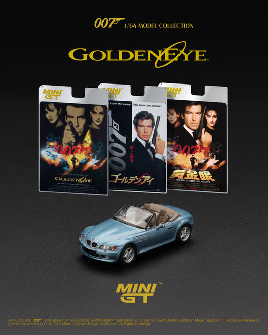BMW Z3 Goldeneye 007 James Bond 1995 - Mini GT - Scala 1/64 MGT00914-007J Japanese Packaging