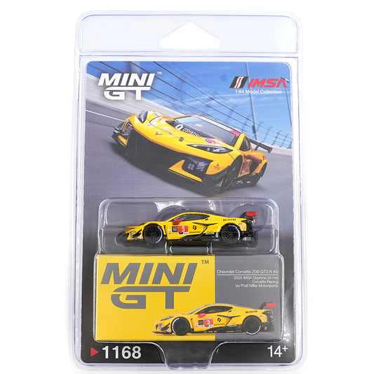 Chevrolet Corvette Z06 GT3.R #3 Corvette Racing 2025 IMSA Daytona 24 Hrs 2025 - Mini GT - Scala 1-64 MGT01168-BL Blister Packaging