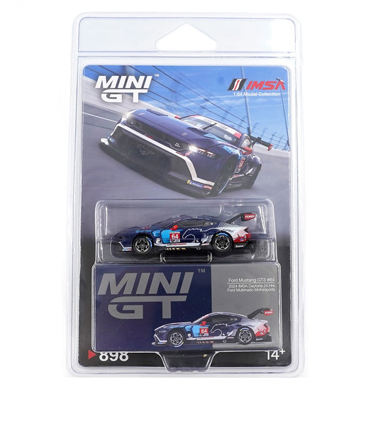 Mini GT - Ford Mustang GT3 #64 Ford Multimatic Motorsports 2024 IMSA Daytona 24 Hrs - Scala 1/64 MGT00898-BL