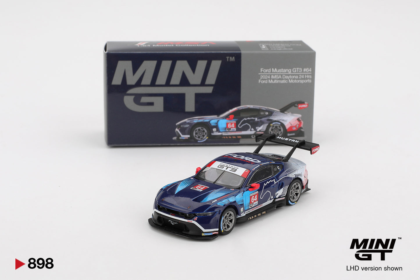 Ford Mustang GT3 #64 Ford Multimatic Motorsports 2024 IMSA Daytona 24 Hrs - Mini GT - Scala 1/64 MGT00898-L