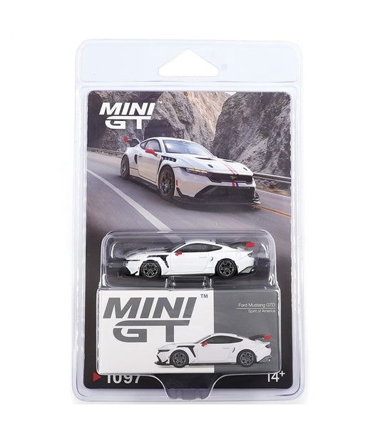 Ford Mustang GTD Spirit of America - Mini GT - Scala 1/64 MGT01097-BL Blister Packaging