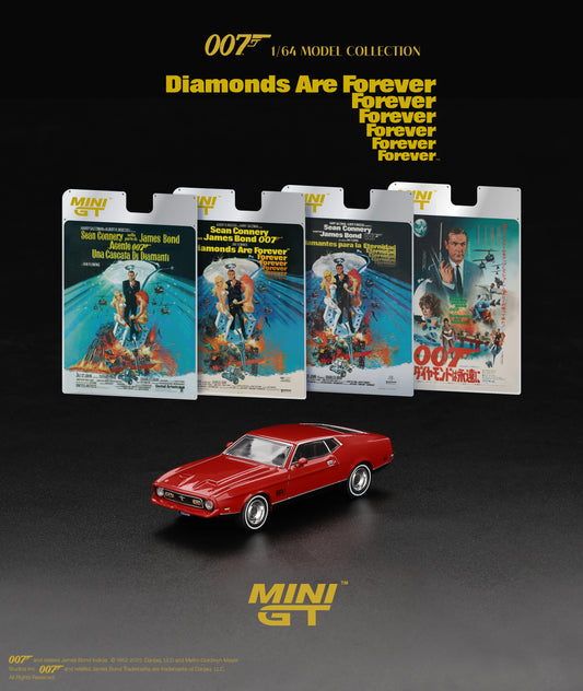 1971 Ford Mustang Mach 1 - Diamonds Are Forever 007 James Bond - Mini Gt - Scala 1/64 MGT00905-007S Spanish Blister