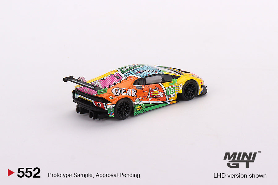 Lamborghini Huracán GT3 EVO #19 GEAR Racing 2020 IMSA Daytona 24 Hrs - Mini GT - Scala 1/64 MGT00552-L