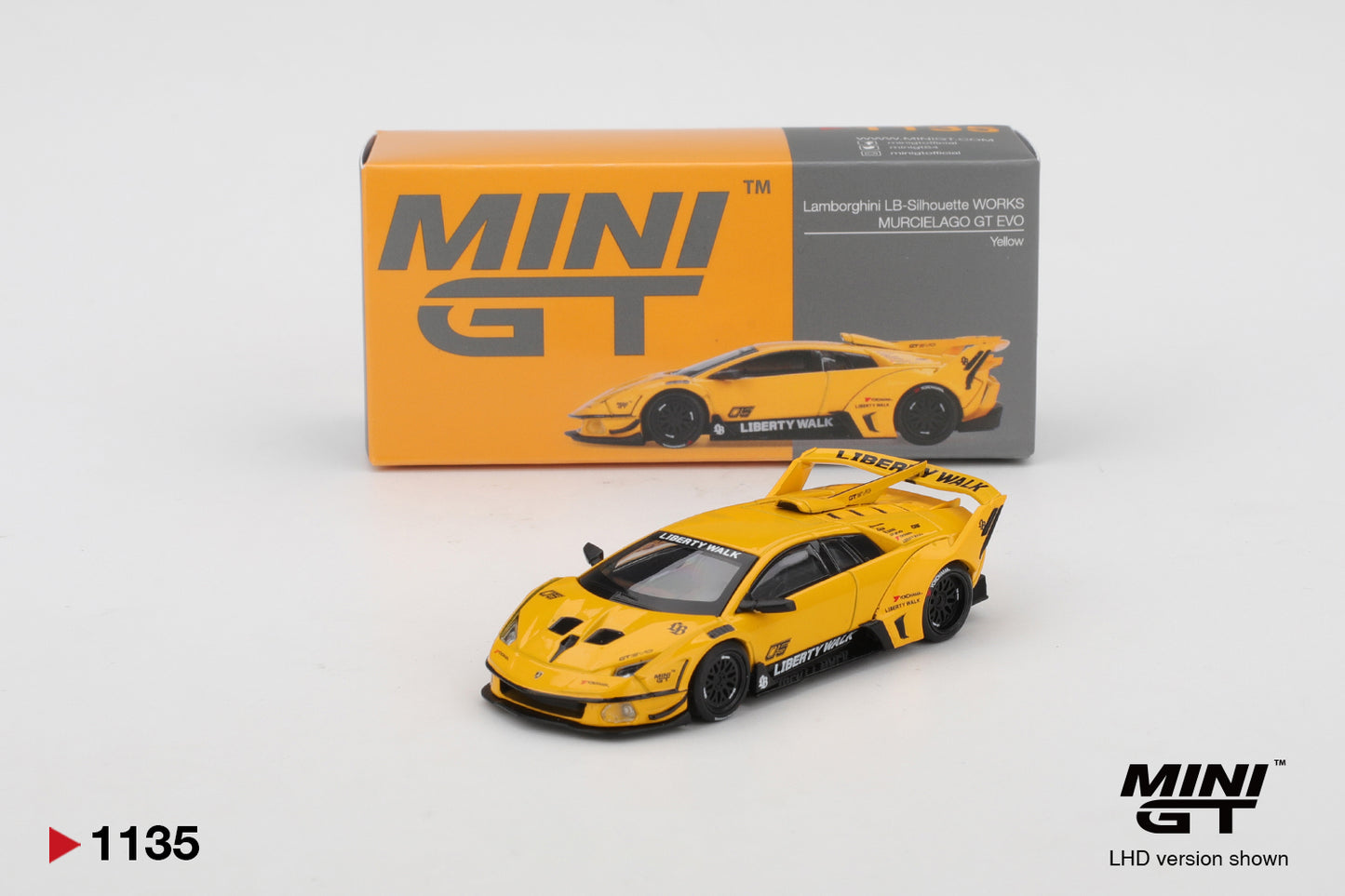 Lamborghini Murcielago LB-Silhouette WORKS GT EVO Yellow - Mini GT - Scala 1/64 MGT01135-L