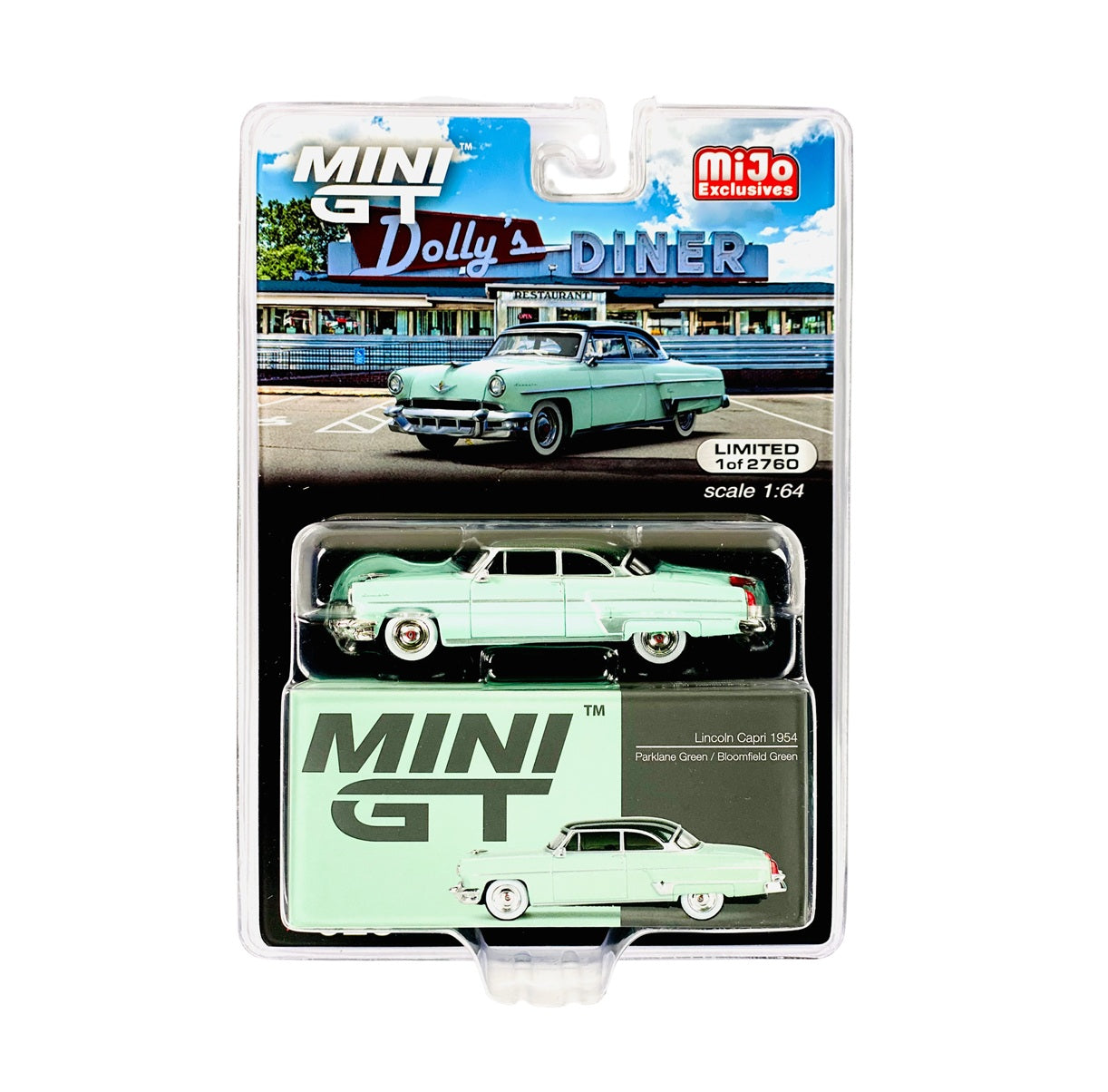 Lincoln Capri 1954 Parklane Green / Bloomfield Green MiJo Exclusives - Mini GT - Scala 1/64 - MGT00623-MJ