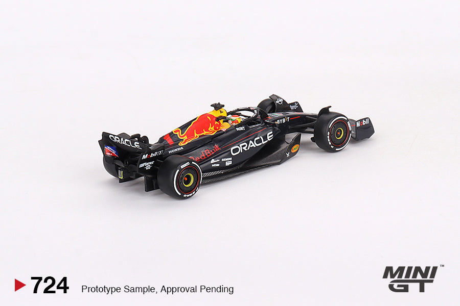Mini GT - Oracle Red Bull Racing RB19 #1 Max Verstappen 2023 F1 2023 Bahrain GP Winner - Scala 1/64 MGT00724-L