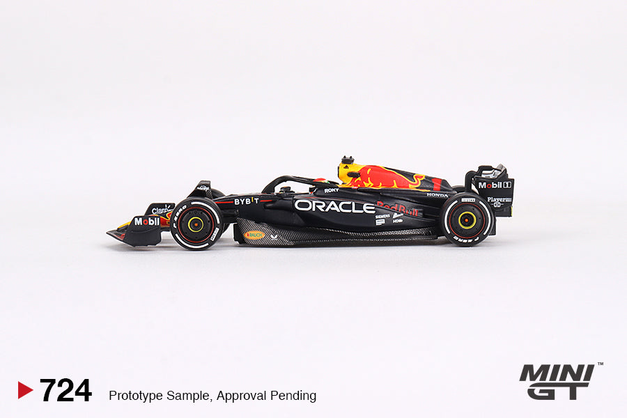 Mini GT - Oracle Red Bull Racing RB19 #1 Max Verstappen 2023 F1 2023 Bahrain GP Winner - Scala 1/64 MGT00724-L