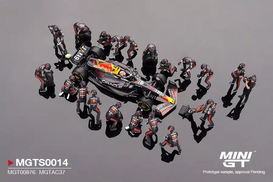 Oracle Red Bull Racing RB19 #1 Max Verstappen  2023 F1 2023 Japanese Grand Prix Pit Crew Set - Mini GT - Scala 1/64 MGTS0014