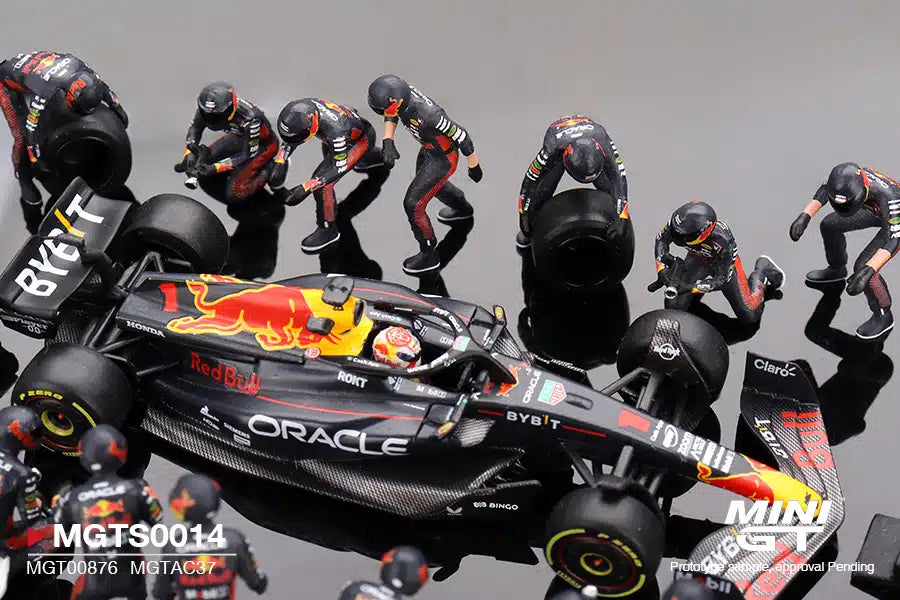 Oracle Red Bull Racing RB19 #1 Max Verstappen  2023 F1 2023 Japanese Grand Prix Pit Crew Set - Mini GT - Scala 1/64 MGTS0014