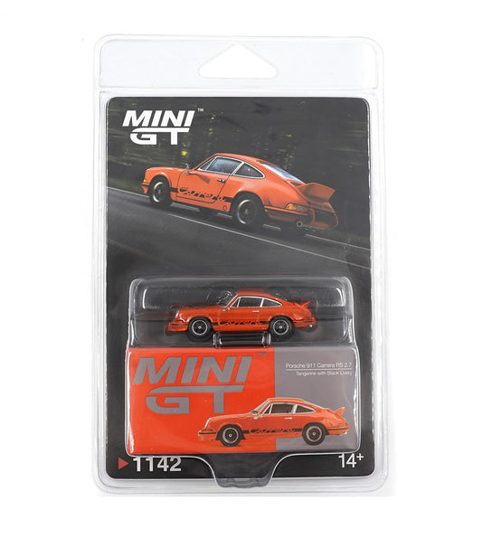 Porsche 911 Carrera RS 2.7 Tangerine 1973 - Mini GT - Scala 1/64 MGT01142-BL Blister Packaging