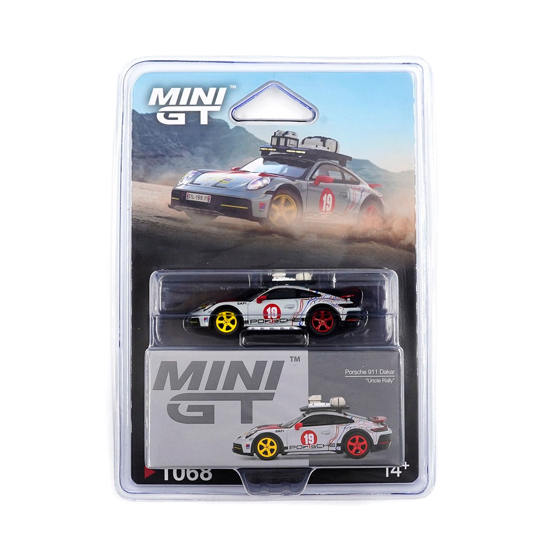 Porsche 911 Dakar "Uncle Rally" 2024 (LHD) - Mini GT - Scala 1/64 MGT01068-BL Blister Packaging