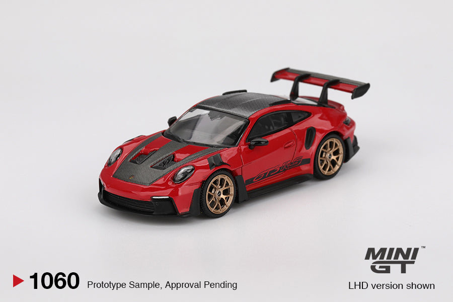 Porsche 911 (992) GT3 RS Guards Red Wiessach Package 2022 RHD - Mini GT - Scala 1/64 MGT01060-R