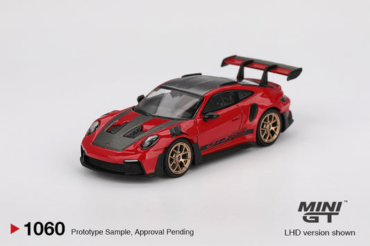 Porsche 911 (992) GT3 RS Guards Red Wiessach Package 2022 RHD - Mini GT - Scala 1/64 MGT01060-R