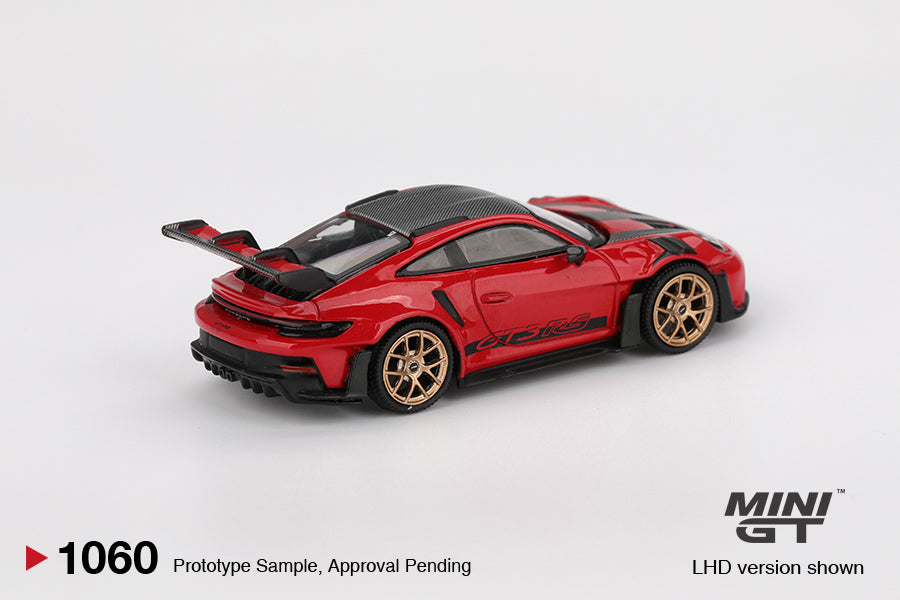 Porsche 911 (992) GT3 RS Guards Red Wiessach Package 2022 RHD - Mini GT - Scala 1/64 MGT01060-R