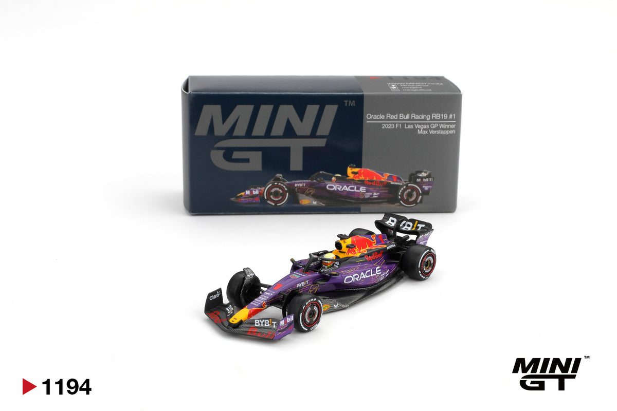 Red Bull Racing RB19 #1 Max Verstappen F1 2023 Las Vegas GP Winner - Mini GT - Scala 1/64 MGT01194-BL Blister Packaging