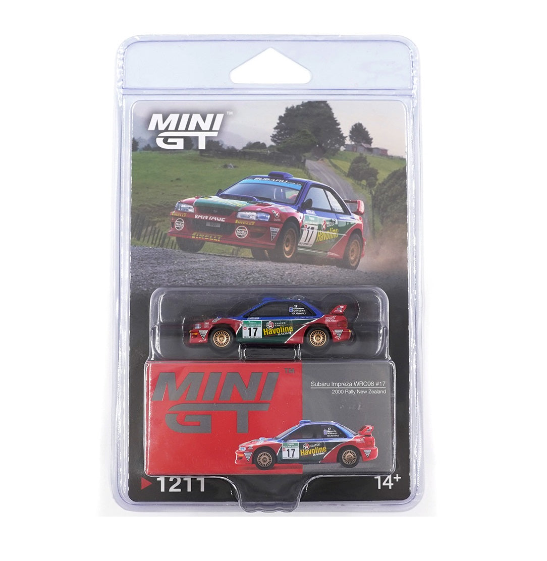 Subaru Impreza WRC98 #17 Rally New Zealand 2000 - Mini GT - Scala 1/64 MGT01211-BL Blister Packaging