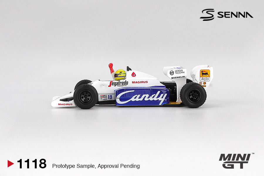 Toleman TG184 #19 Ayrton Senna 1984 Monaco Grand Prix 2nd Place - Mini GT - Scala 1/64 MGT01118-L