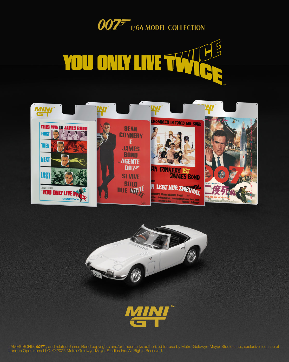 Toyota 2000GT You Only Live Twice 007 James Bond 1967 - Mini GT - Scala 1/64 MGT00915-007E English Packaging