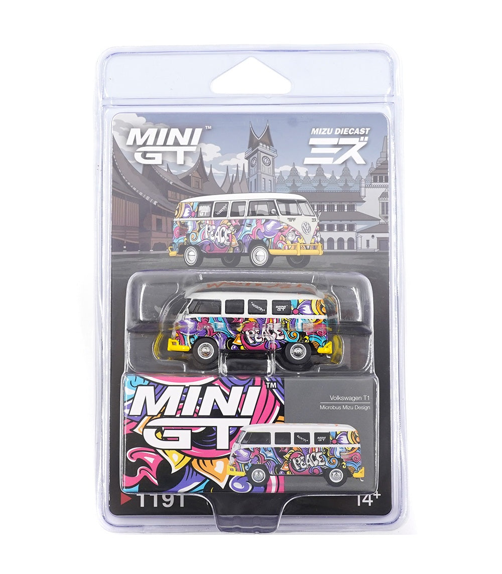 Volkswagen T1 Microbus Mizu Design 1967 - Mini GT - Scala 1/64 MGT01191-BL Blister Packaging