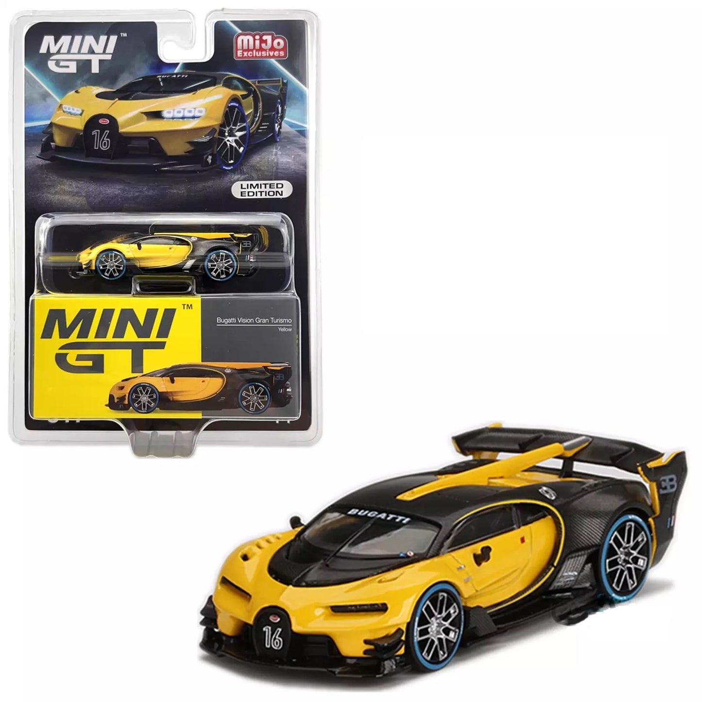 Bugatti Vision Gran Turismo Yellow Mini GT Mijo Exclusive - Mini GT - Scala 1/64 MGT00317 Blister