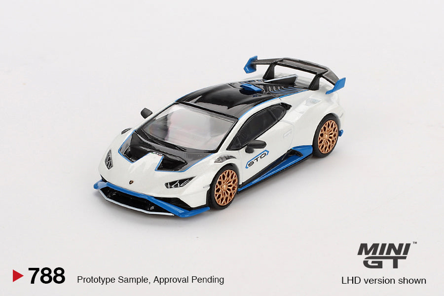 Lamborghini Huracán STO Bianco Asopo - Mini GT - Scala 1/64 MGT00788-L