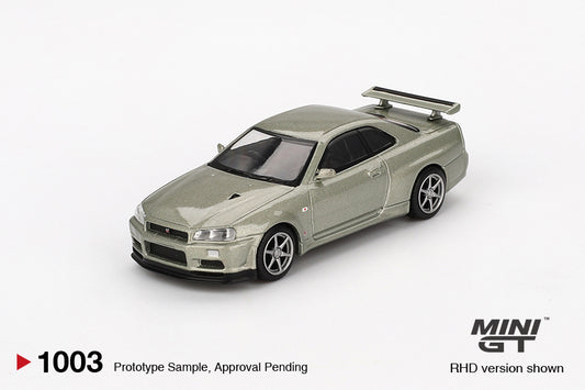 Mini GT - Nissan Skyline GT-R (R34) V-Spec II Nür Millenium Jade 2002 - Scala 1/64 MGT01003-R