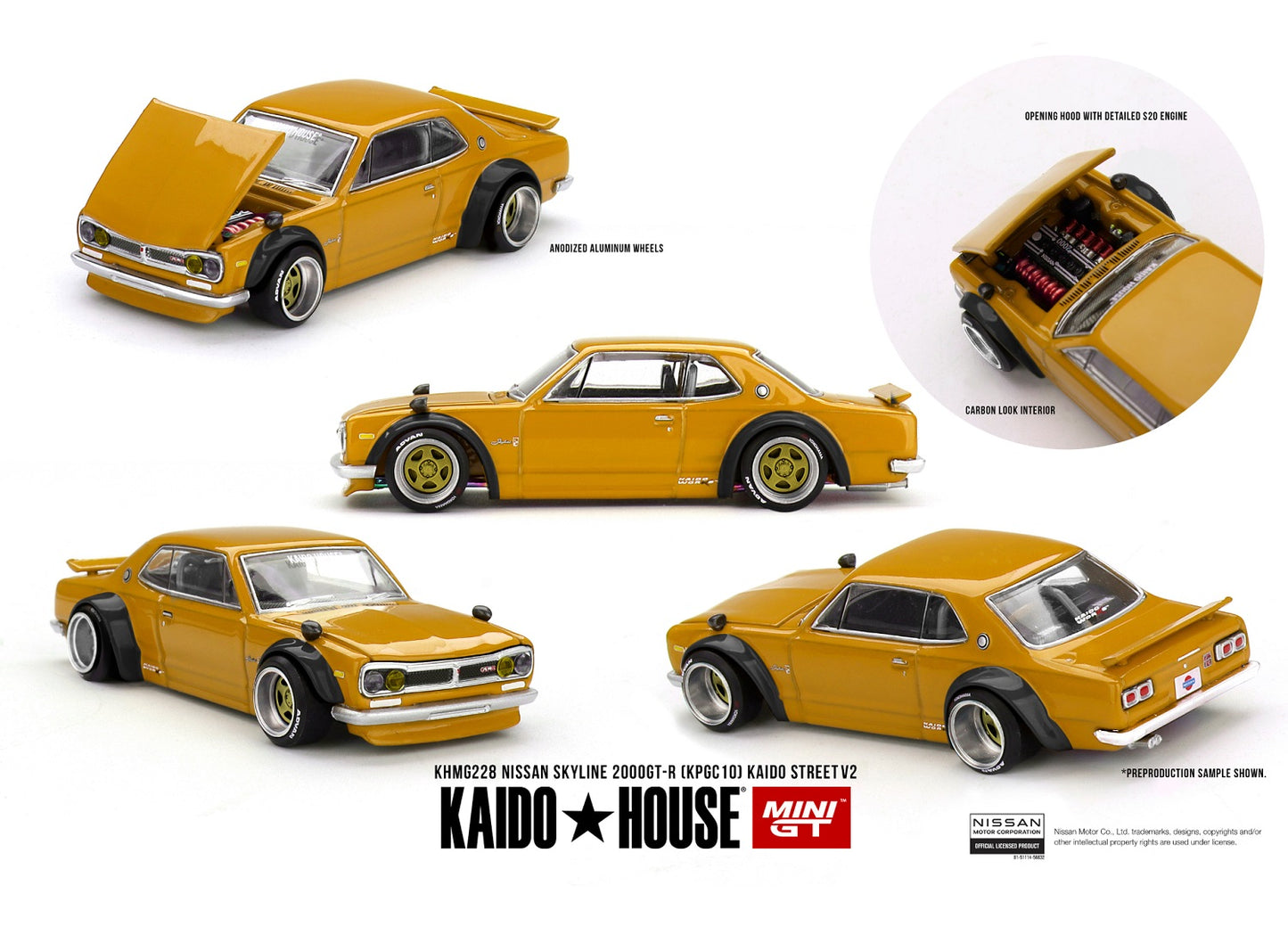 Nissan Skyline 2000 GT-R (KPGC10) Kaido Street V2 1969 - Mini GT Kaido House - Scala 1/64 KHMG228