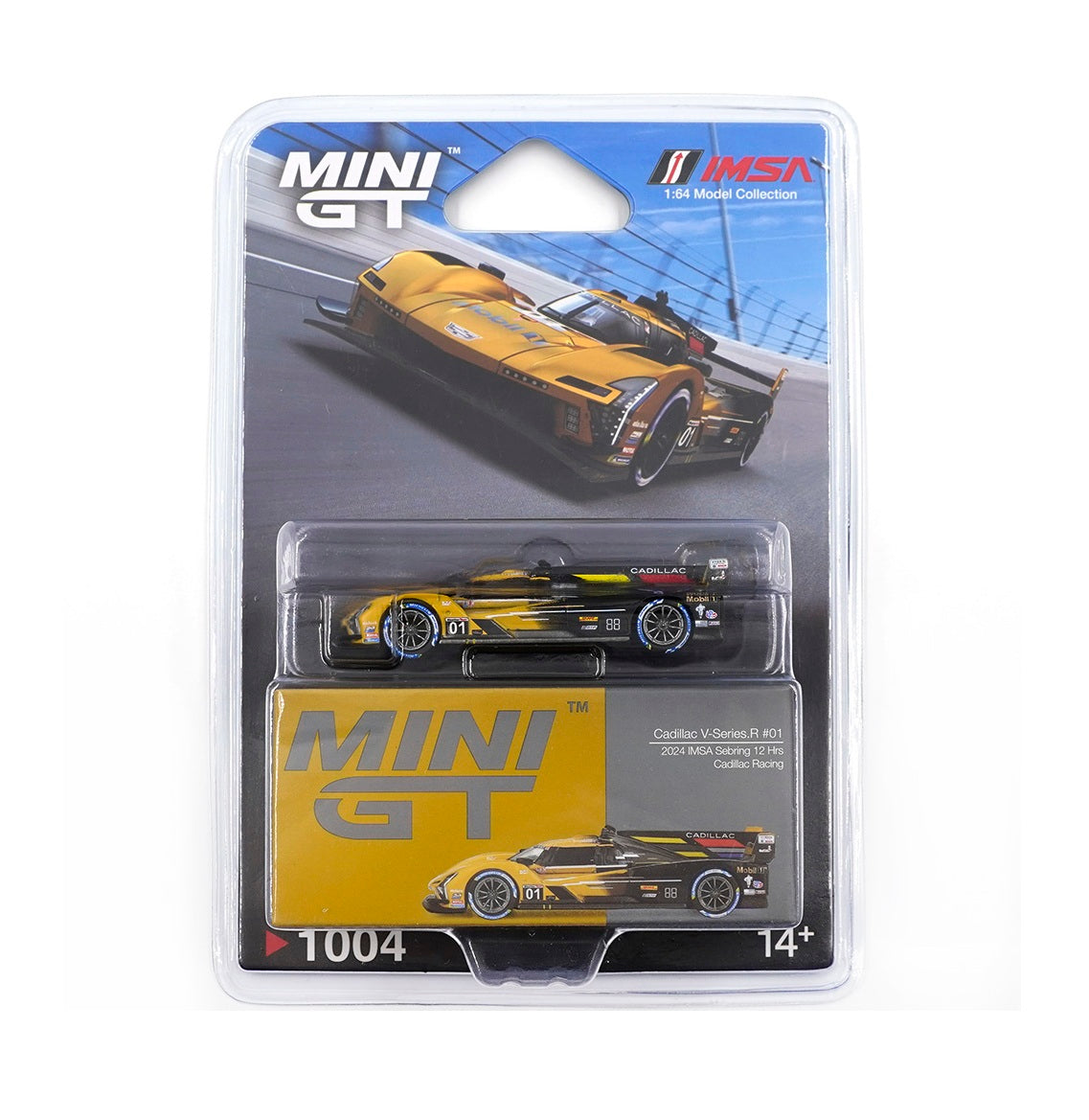 Cadillac V-Series.R #01 Cadillac Racing 2024 IMSA Sebring 12 Hrs - Mini Gt - Scala 1/64 MGT01004-BL Blister Packaging