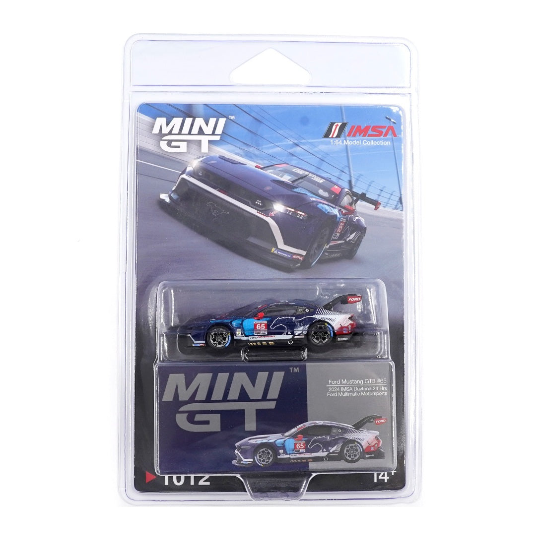 Mini Gt - Ford Mustang GT3 #65 Ford Multimatic Motorsports IMSA Daytona 24 Hrs 2024 - Scala 1/64 MGT01012-BL