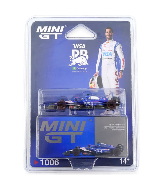 Racing Bulls RB VCARB 01 #3 Daniel Ricciardo F1 2024 Bahrain GP - Mini Gt - Scala 1/64 MGT01006-BL Blister Packaging