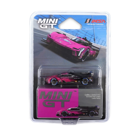Cadillac V-Series.R #01 Cadillac Racing 2024 IMSA Petit Le Mans 2024 - Mini Gt - Scala 1/64 MGT01010-BL Blister Packaging