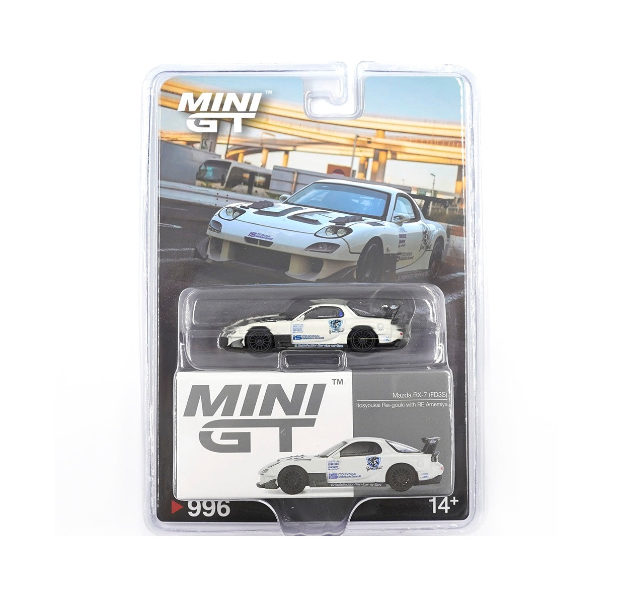Mazda RX-7 (FD3S) Itosyoukai Rei-gouki with RE Amemiya - Mini GT - Scala 1/64 MGT00996-BL Blister Packaging