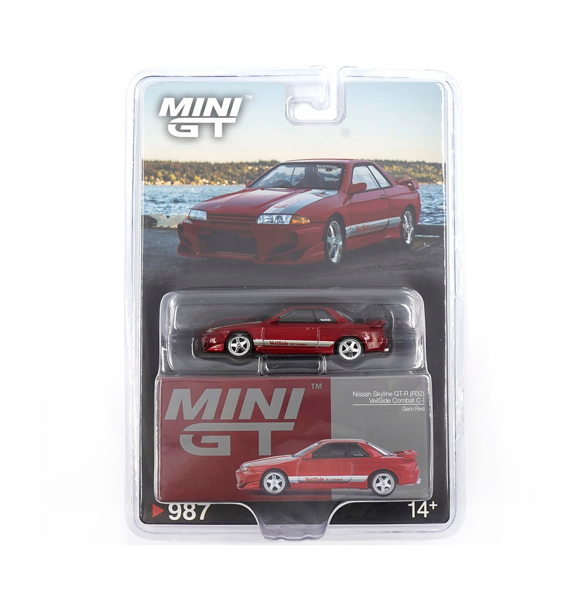 Nissan Skyline GT-R (R32) VeilSide Combat C-I Gem Red - Mini Gt - Scala 1/64 MGT00987-BL Blister Packaging