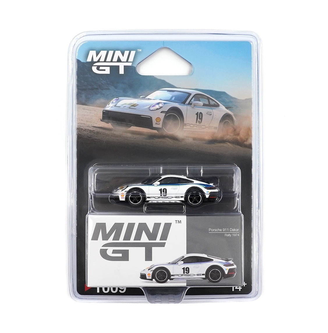 Mini GT - Porsche 911 (992) Dakar Rallye Design Package 74 2024 - Scala 1/64 MGT01009-BL Blister Packaging