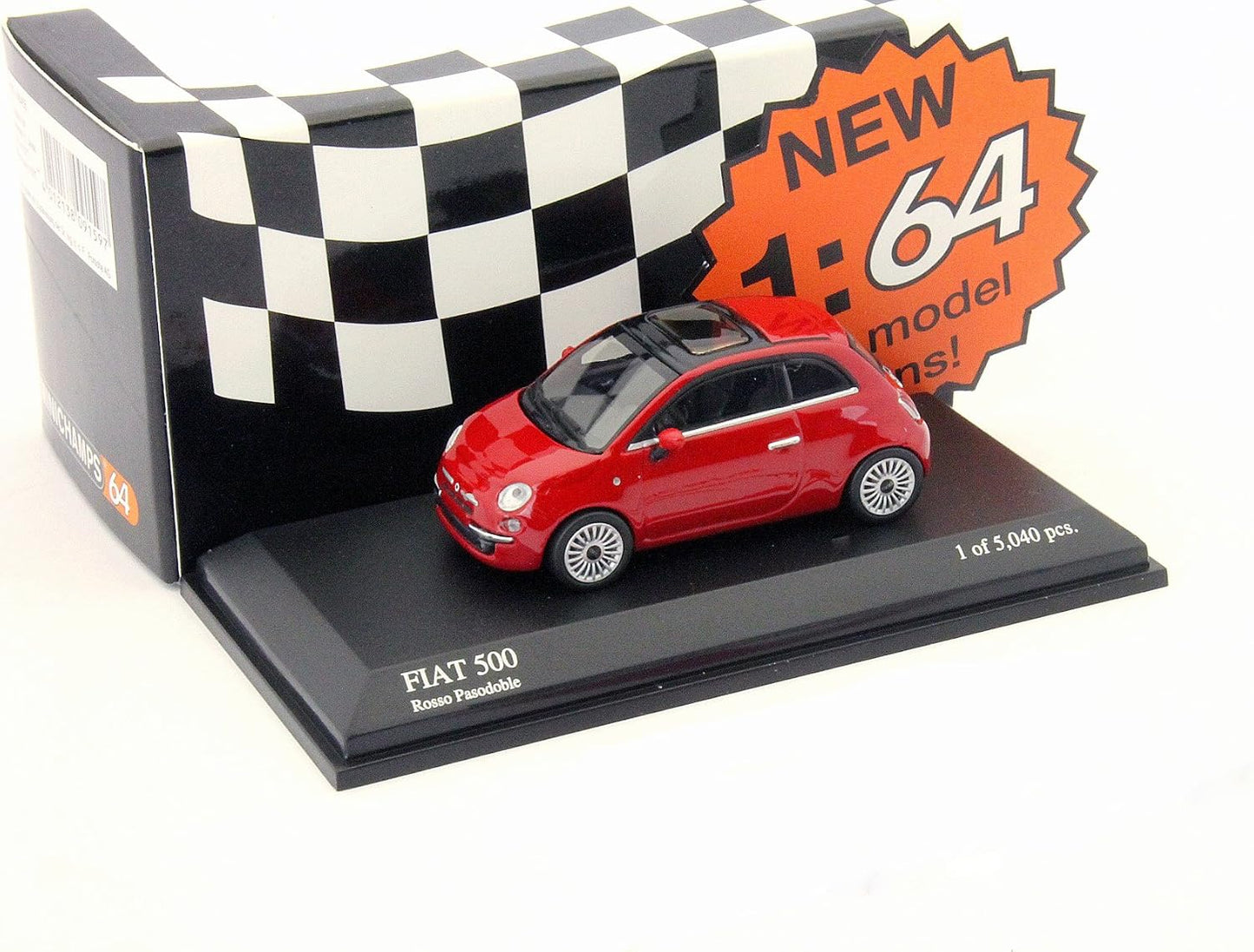 Fiat 500 2007 Red - Minichamps - Scala 1/64 640121700