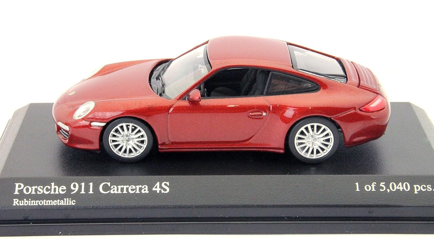 Porsche 911 Carrera 4S 2008 Red Metallic - Minichamps - Scala 1/64 640066460