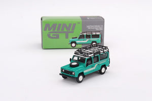 Land Rover Defender 110 1985 County Station Wagon Trident Green LDH - Mini GT - Scala 1/64