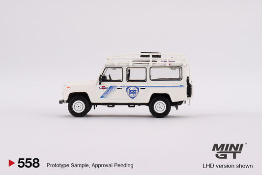 Land Rover Defender 110 1991 Safari Rally Martini Racing Support Vehicle LDH - Mini GT - Scala 1/64 MGT00558