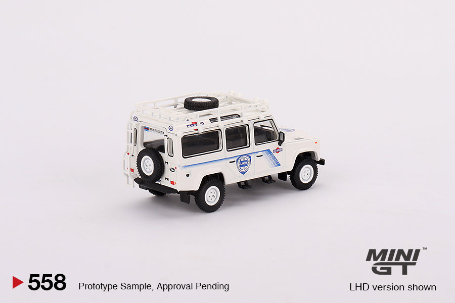 Land Rover Defender 110 1991 Safari Rally Martini Racing Support Vehicle LDH - Mini GT - Scala 1/64 MGT00558